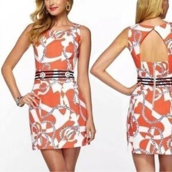 Lilly Pulitzer Kirkland dress tango orange booze cruize sailor nautical polo 2 - Picture 3 of 13